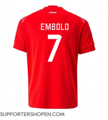 Schweiz Breel Embolo #7 Hemma Matchtröja VM 2022 Kortärmad